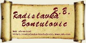 Radislavka Bontulović vizit kartica